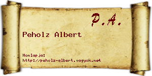 Peholz Albert névjegykártya